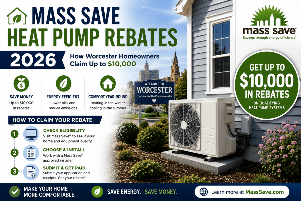 Mass Save Heat Pump Rebates 2026: How Worcester Homeowners Claim Up to $10,000