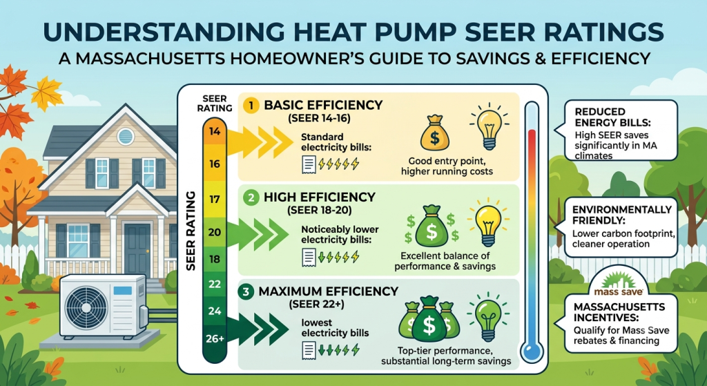 Heat Pump SEER Ratings Explained for Massachusetts Homeowners