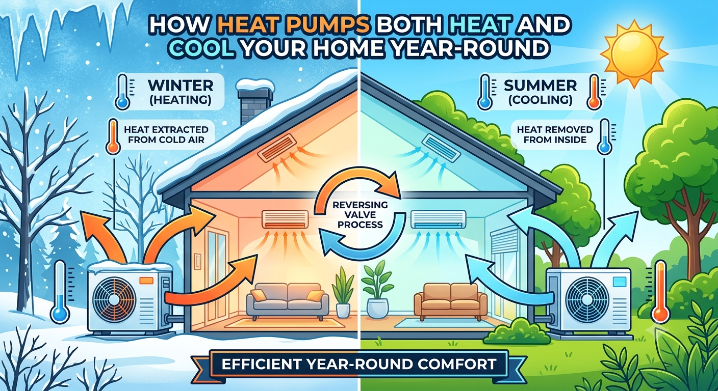 How Heat Pumps Both Heat and Cool Your Home Year-Round