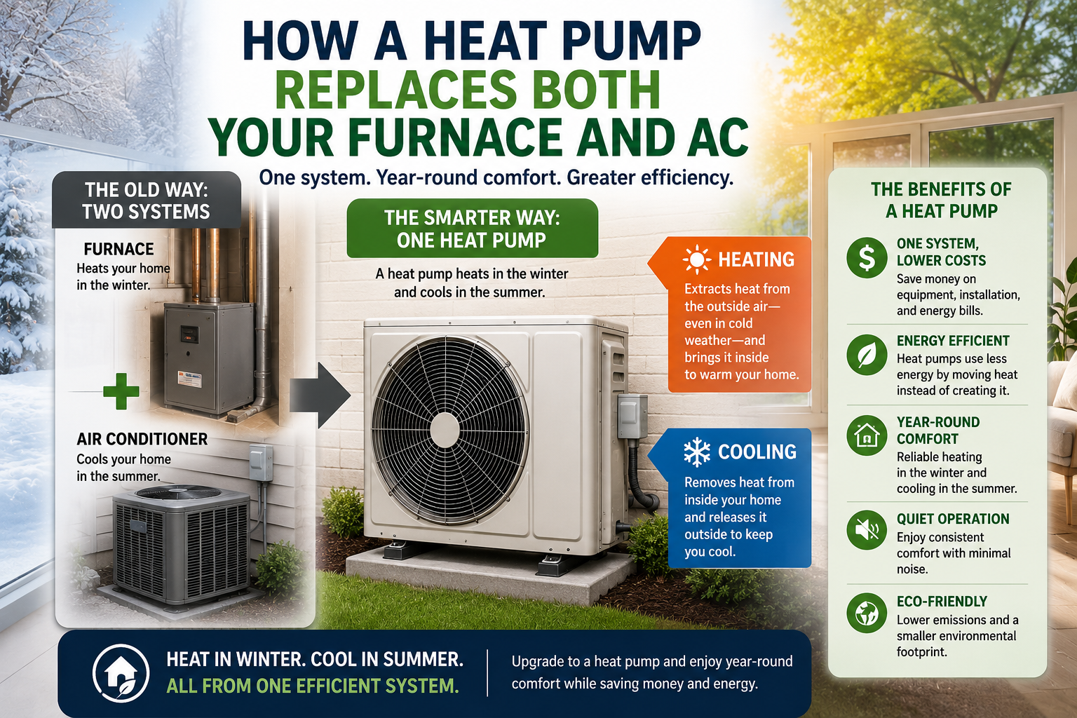 How a Heat Pump Replaces Both Your Furnace and AC