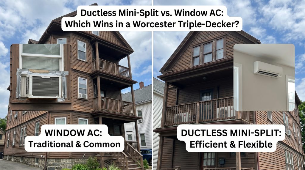 Ductless Mini-Split vs. Window AC: Which Wins in a Worcester Triple-Decker?